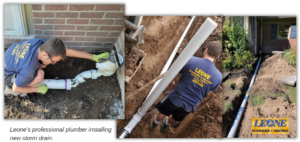 storm drain installation service by Leone Plumbing